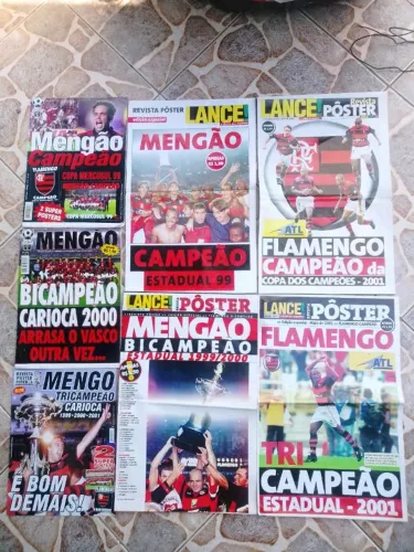 MATERIAL RARÍSSIMO DO FLAMENGO! REVISTAS, POSTERS, CADERNO DE FATOS E ETC.
