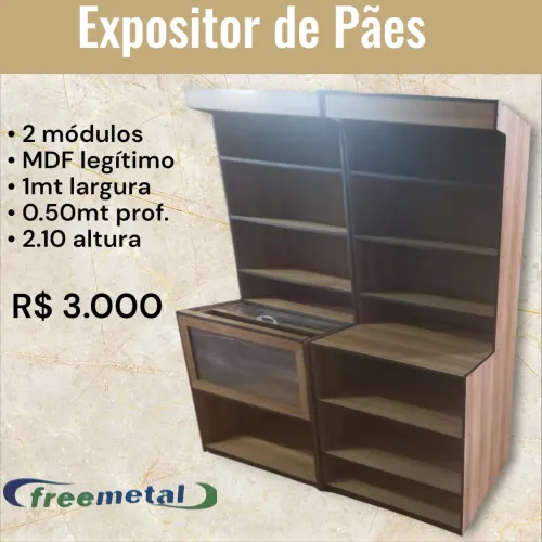 Expositor de Pães - 2 módulos em MDF