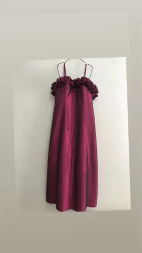Vestido longo de festa 44 com echarpe