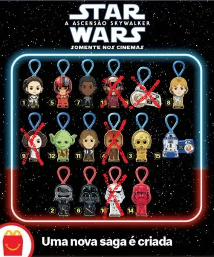 MC DONALD´S - COMBO 11 BONECOS STAR WARS - ASCENÇÃO SKYWALKER