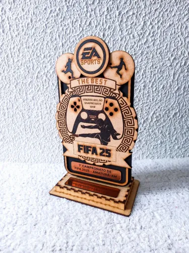 Troféu FIFA 25 Personalizado em MDF