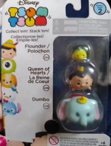 Tsum Tsum Disney - Série 2 - Flounder, Queen of Hearts e Dumbo