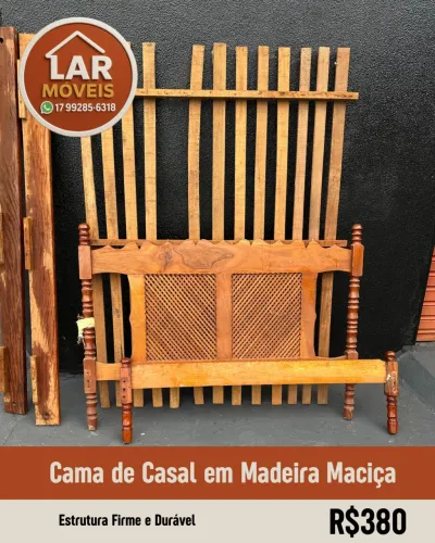 Cama de casal madeira maciça 