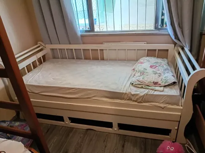 Kit bicama, penteadeira e armario parade para quarto bebe criança branco LAQUEADO 