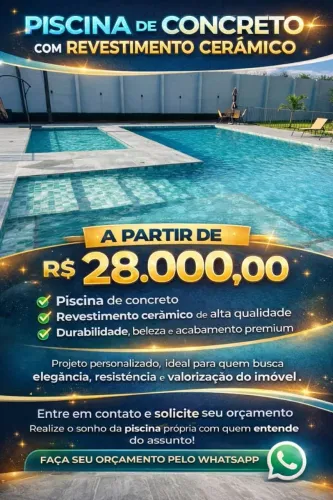 Piscina concreto com revestimento em cerâmica