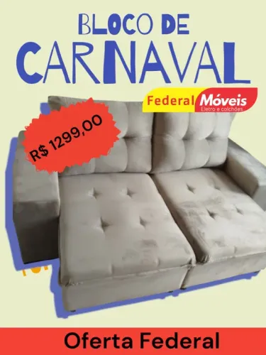 Sofá Retrátil e Reclinável em Oferta de Carnaval 2,00m Veludo - Entregamos