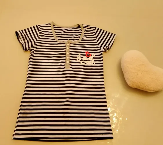 Blusa  Pijama listrado infantil 'Bad Cat' tam 8