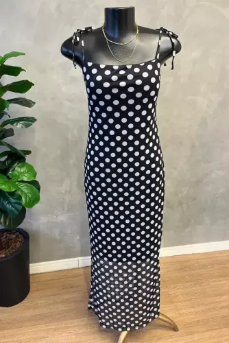 Vestido Longo Poá