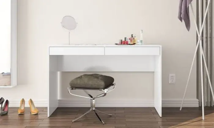 Penteadeira Branca Minimalista 2 gavetas 