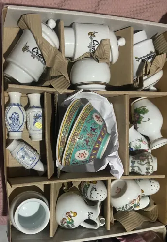 Kit 21 itens porcelana chinesa miniatura