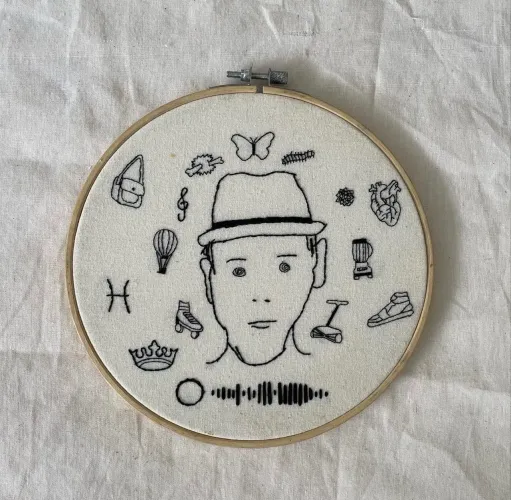Bastidor bordado a mão - Jason Mraz