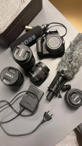 Combo Profissional Canon SL3 4K + 4 Lentes  (Kit Completo)