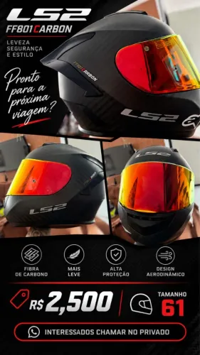 Leia o anúncio por favor Vendo capacete carbono 