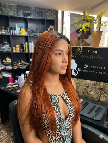 Peruca lace de fibra ruiva
