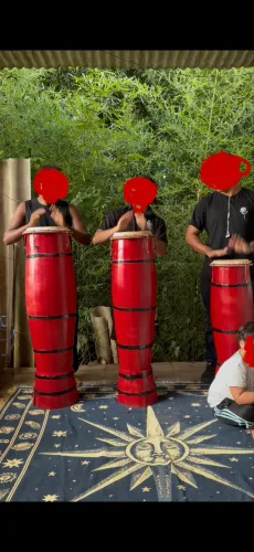 JOGO ATABAQUES + AGOGÔ DUPLO