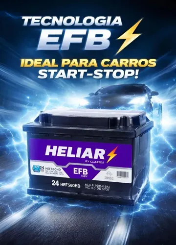 Bateria Heliar 60AH Tecnologia EFB 24 meses de Garantia Primeira Linha do Mercado 16