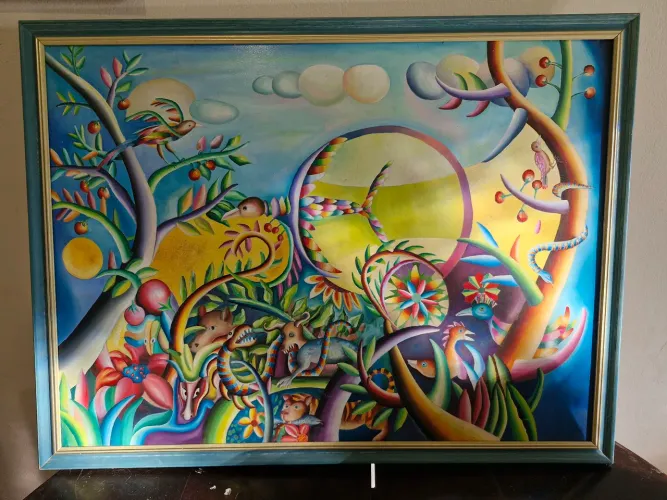 Pintura Acrílico sobre Tela - Jair Glass - 84x62cm