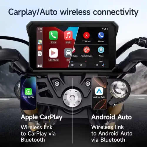 Multimídia para moto 5 polegadas a prova d?água com CarPlay e Android auto