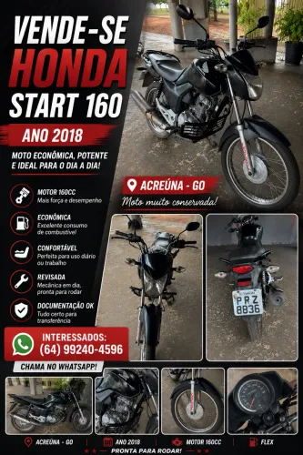 ? VENDE-SE HONDA START 160 - ANO 2018