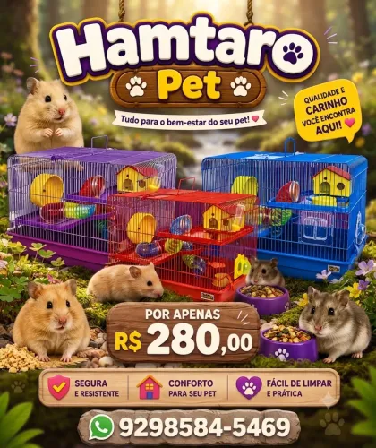 Gaiola big space com tubos para hamster