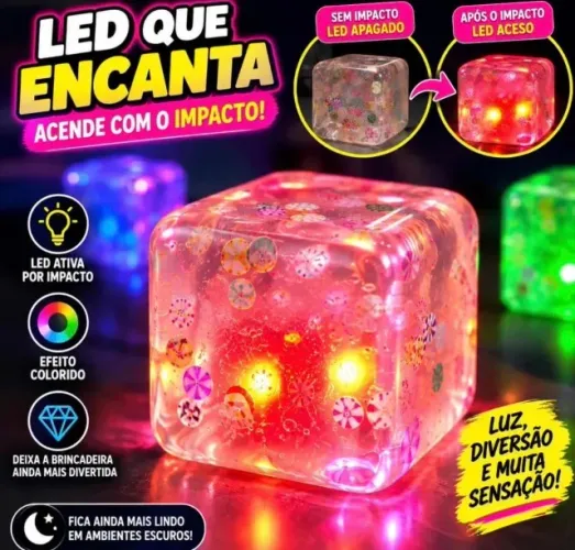 Brinquedo sensorial cubo de gelo com Led