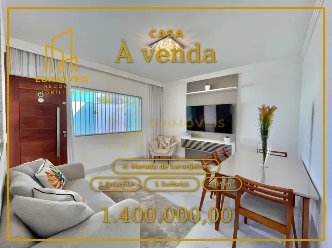 Casa dos Seus Sonhos em Morada de Laranjeiras  3 Quartos e Suíte com Porteira Fechada!