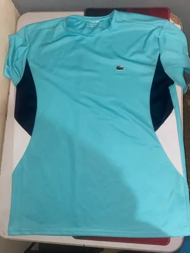 Camisa Esportiva Lacoste - Tamanho GG - Cor Ciano
