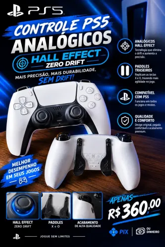 Controle PS5 com PADDLES