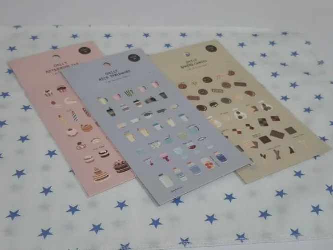 Kit 3 Adesivos Fofos Estilo Coreano Papelaria Aesthetic