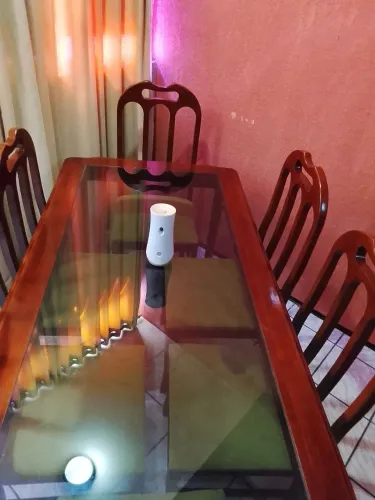 Mesa Estilo Colonial vidro Fumê 