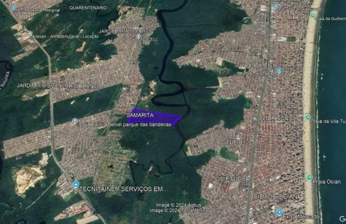 Área à venda, 280.687, 10 m² por R$ 50.523.678 - Samaritá - São Vicente/SP