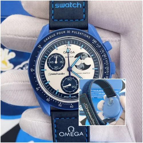 RELÓGIO OMG SPEEDMASTER MOONSWATCH MISSÃO MOONPHASE
