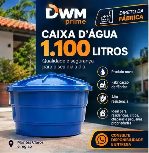 CAIXA D?ÁGUA 1.100 LITROS ? DIRETO DA FÁBRICA