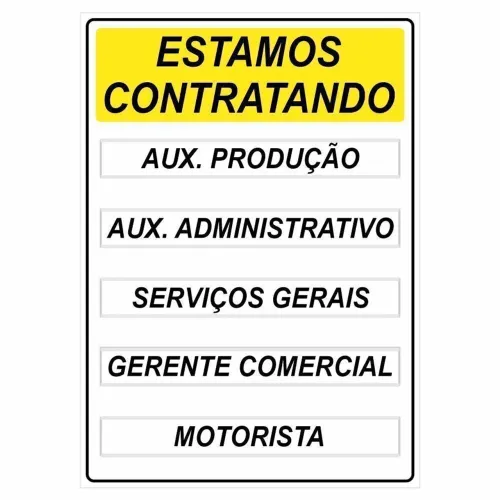 Vaga de emprego contato na descricao