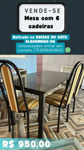 Mesa com 6 cadeiras em excelente estado