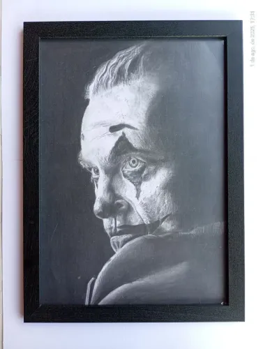 Desenho/quadro realista Coringa de Joakin Phoenix