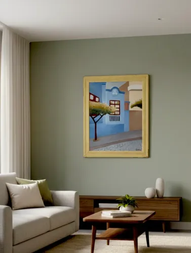 Quadro decorativo pintado a mão 