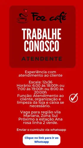 Vaga para atendente