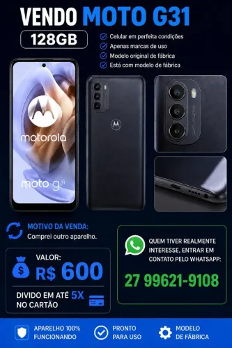 CELULAR Motorola Moto G31 - 128GB<br>