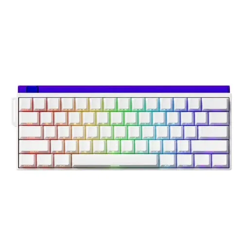 Teclado Gamer Magnético AKKO Veekos Shine60 HE, RGB, Branco, Lightbox RGB
