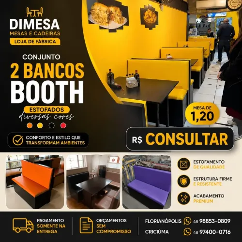 Jogo mesa com 2 bancos boots . Direto da fábrica. Pague na entrega.