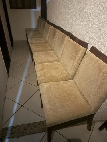 vendo mesa de vidro c/ 8 cadeiras medida vidro 1,50x1,50