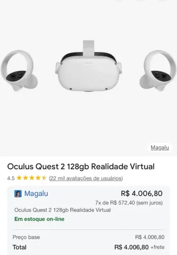 Meta quest 2 jogo virtual vídeo game