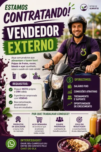 Vendedor externo produtos alimentícios