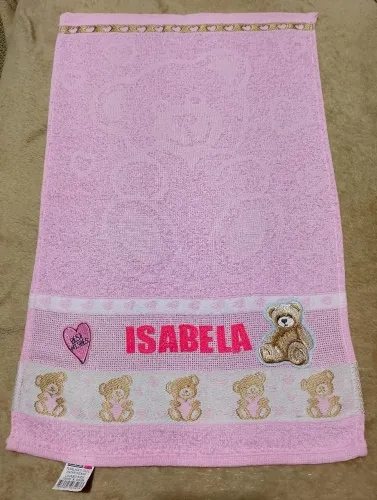 Toalhinha Personalizada com Nome em Feltro tamanho 33x49cm
