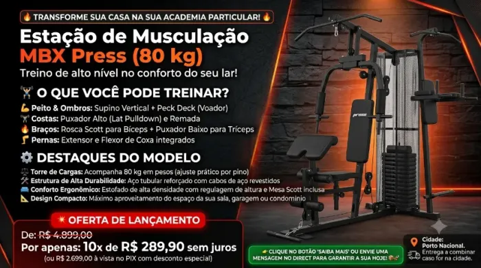 Estação de Musculação MBX Press (80 kg). Preço imperdível