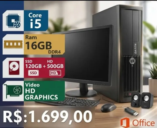 Pc Empresarial Core i5 16GB Garantia e Nota