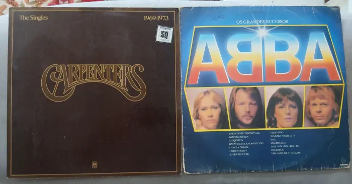 2 Discos Vinil Carpenters The Singles 1969 1973 ABBA Os Grandes Sucessos Frete Grátis