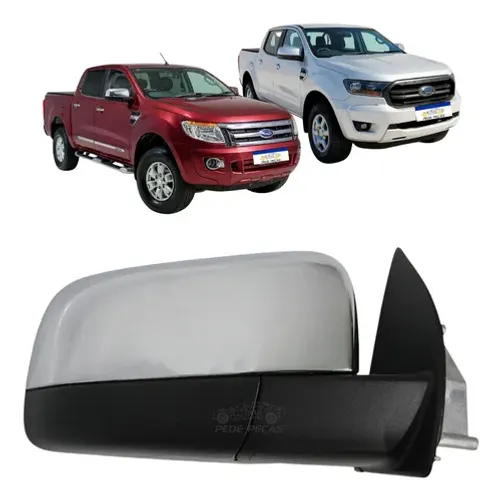 Retrovisor Ford Ranger 2013 A 2022 S/pisca Cromado Elétrico 