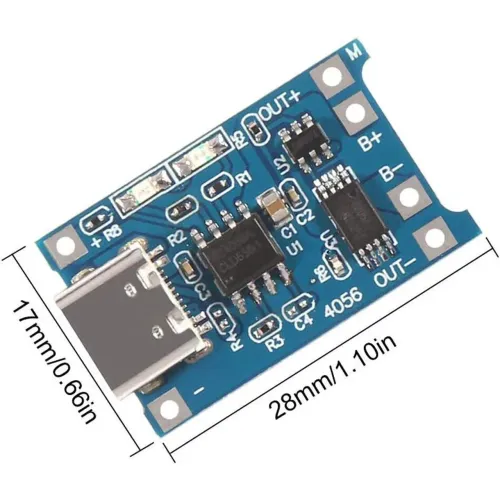 Placa de carregamento 18650 TP4056 5V 1A tipo - c